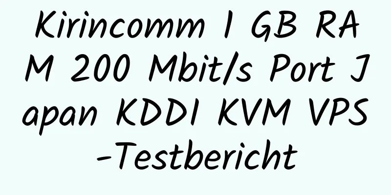 Kirincomm 1 GB RAM 200 Mbit/s Port Japan KDDI KVM VPS-Testbericht