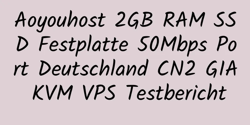 Aoyouhost 2GB RAM SSD Festplatte 50Mbps Port Deutschland CN2 GIA KVM VPS Testbericht