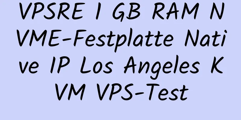 VPSRE 1 GB RAM NVME-Festplatte Native IP Los Angeles KVM VPS-Test