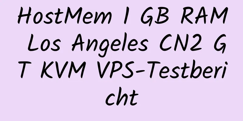 HostMem 1 GB RAM Los Angeles CN2 GT KVM VPS-Testbericht