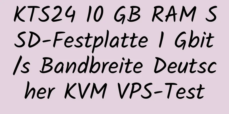 KTS24 10 GB RAM SSD-Festplatte 1 Gbit/s Bandbreite Deutscher KVM VPS-Test