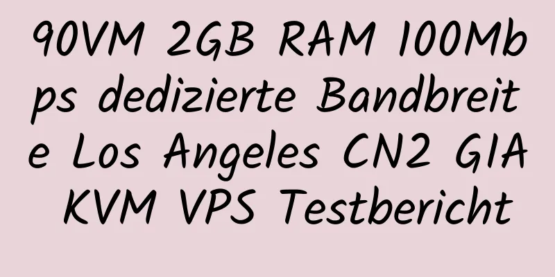 90VM 2GB RAM 100Mbps dedizierte Bandbreite Los Angeles CN2 GIA KVM VPS Testbericht