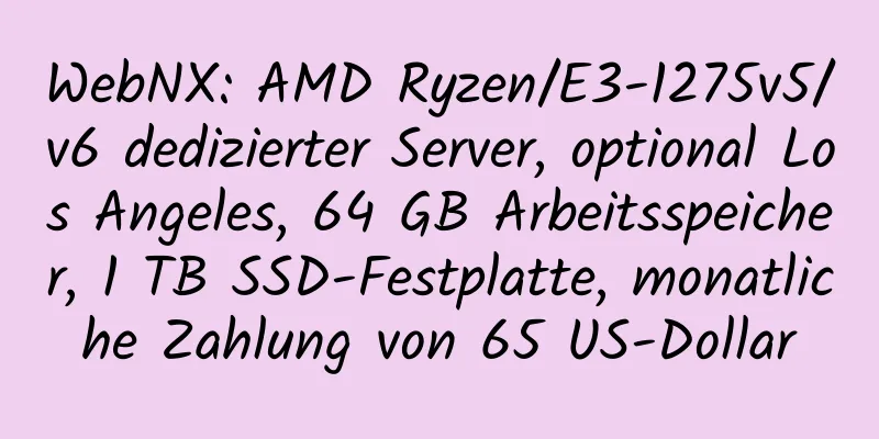 WebNX: AMD Ryzen/E3-1275v5/v6 dedizierter Server, optional Los Angeles, 64 GB Arbeitsspeicher, 1 TB SSD-Festplatte, monatliche Zahlung von 65 US-Dollar