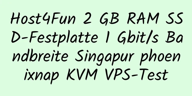 Host4Fun 2 GB RAM SSD-Festplatte 1 Gbit/s Bandbreite Singapur phoenixnap KVM VPS-Test