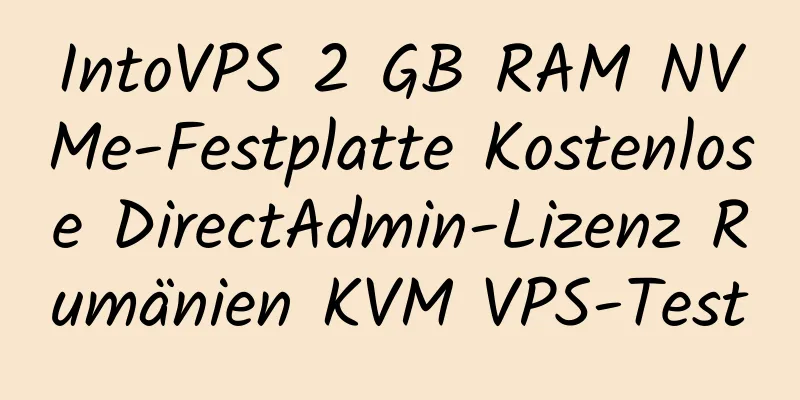 IntoVPS 2 GB RAM NVMe-Festplatte Kostenlose DirectAdmin-Lizenz Rumänien KVM VPS-Test