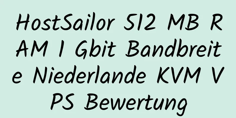 HostSailor 512 MB RAM 1 Gbit Bandbreite Niederlande KVM VPS Bewertung