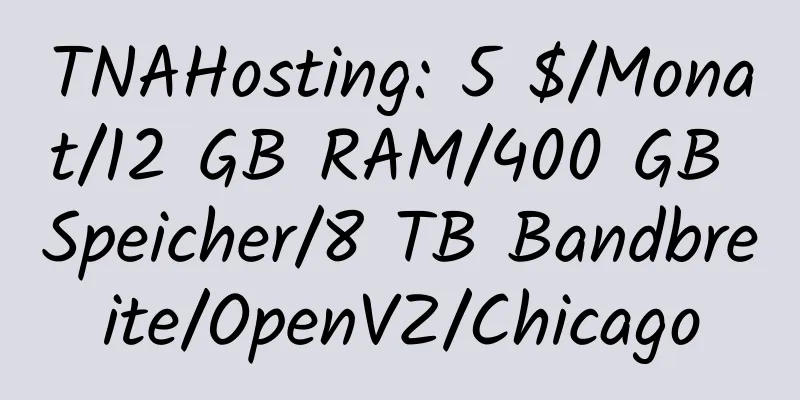 TNAHosting: 5 $/Monat/12 GB RAM/400 GB Speicher/8 TB Bandbreite/OpenVZ/Chicago