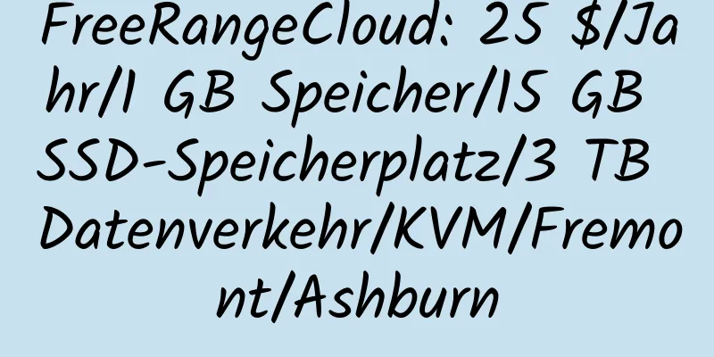 FreeRangeCloud: 25 $/Jahr/1 GB Speicher/15 GB SSD-Speicherplatz/3 TB Datenverkehr/KVM/Fremont/Ashburn