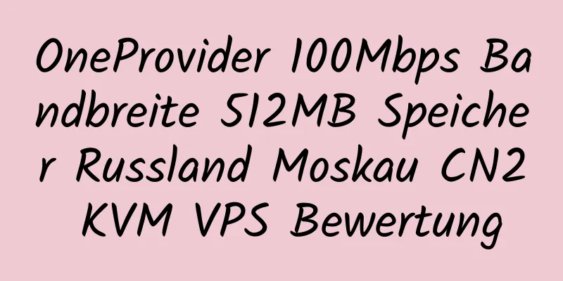 OneProvider 100Mbps Bandbreite 512MB Speicher Russland Moskau CN2 KVM VPS Bewertung