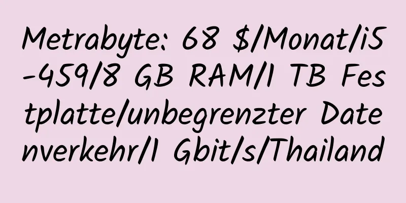 Metrabyte: 68 $/Monat/i5-459/8 GB RAM/1 TB Festplatte/unbegrenzter Datenverkehr/1 Gbit/s/Thailand