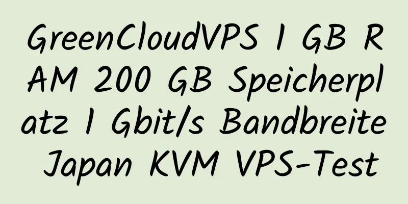 GreenCloudVPS 1 GB RAM 200 GB Speicherplatz 1 Gbit/s Bandbreite Japan KVM VPS-Test