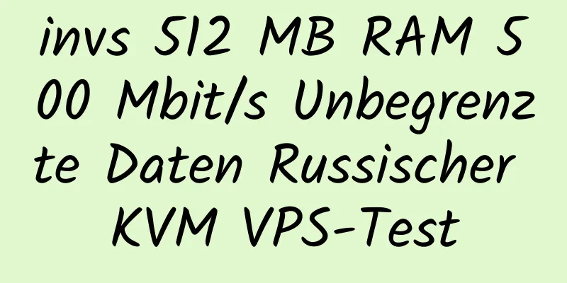 invs 512 MB RAM 500 Mbit/s Unbegrenzte Daten Russischer KVM VPS-Test