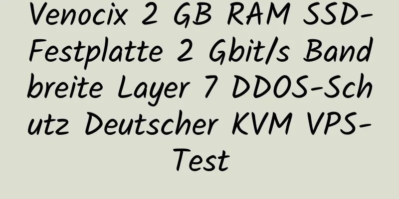 Venocix 2 GB RAM SSD-Festplatte 2 Gbit/s Bandbreite Layer 7 DDOS-Schutz Deutscher KVM VPS-Test