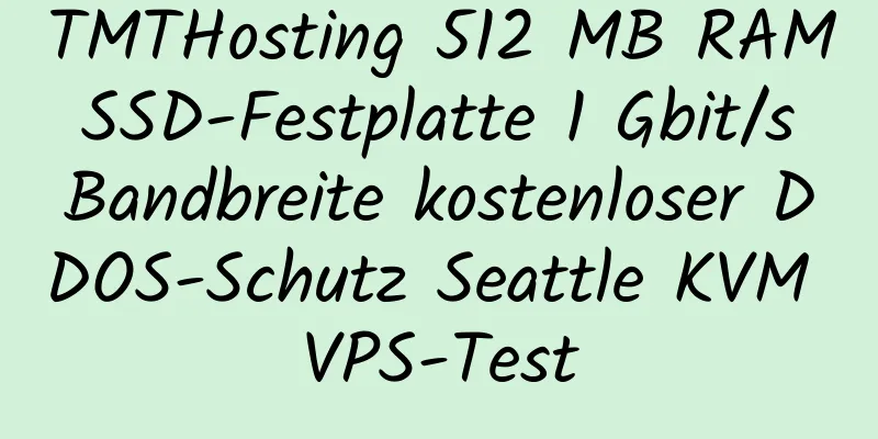 TMTHosting 512 MB RAM SSD-Festplatte 1 Gbit/s Bandbreite kostenloser DDOS-Schutz Seattle KVM VPS-Test