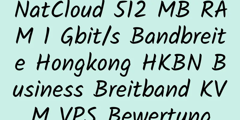 NatCloud 512 MB RAM 1 Gbit/s Bandbreite Hongkong HKBN Business Breitband KVM VPS Bewertung