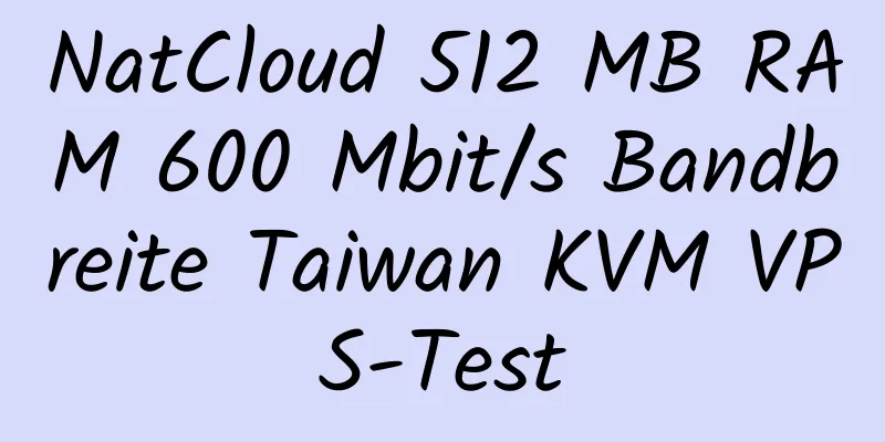 NatCloud 512 MB RAM 600 Mbit/s Bandbreite Taiwan KVM VPS-Test