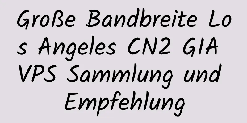 Große Bandbreite Los Angeles CN2 GIA VPS Sammlung und Empfehlung