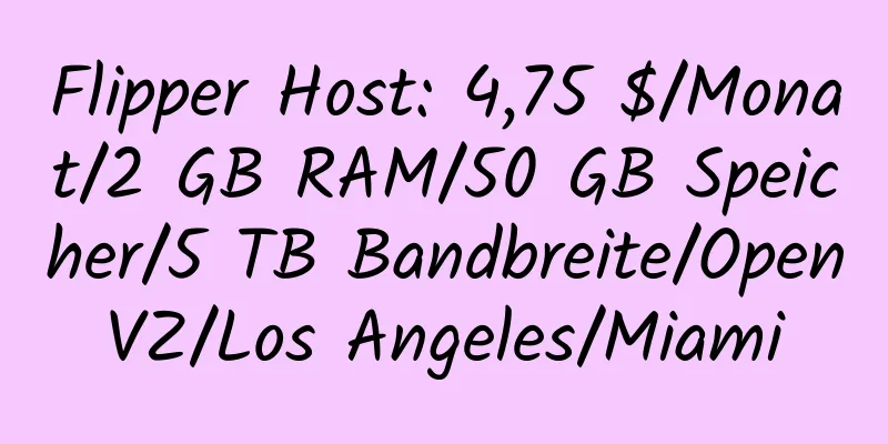 Flipper Host: 4,75 $/Monat/2 GB RAM/50 GB Speicher/5 TB Bandbreite/OpenVZ/Los Angeles/Miami