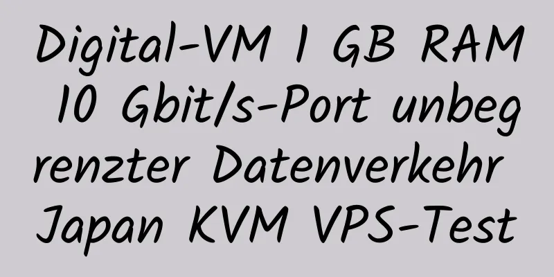 Digital-VM 1 GB RAM 10 Gbit/s-Port unbegrenzter Datenverkehr Japan KVM VPS-Test