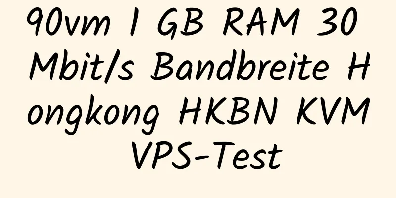 90vm 1 GB RAM 30 Mbit/s Bandbreite Hongkong HKBN KVM VPS-Test