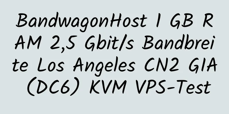 BandwagonHost 1 GB RAM 2,5 Gbit/s Bandbreite Los Angeles CN2 GIA (DC6) KVM VPS-Test