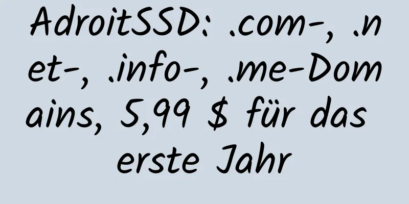 AdroitSSD: .com-, .net-, .info-, .me-Domains, 5,99 $ für das erste Jahr