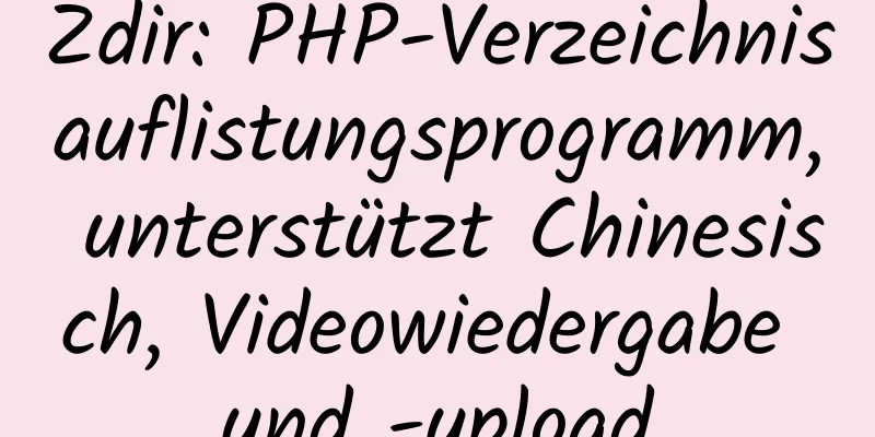 Zdir: PHP-Verzeichnisauflistungsprogramm, unterstützt Chinesisch, Videowiedergabe und -upload