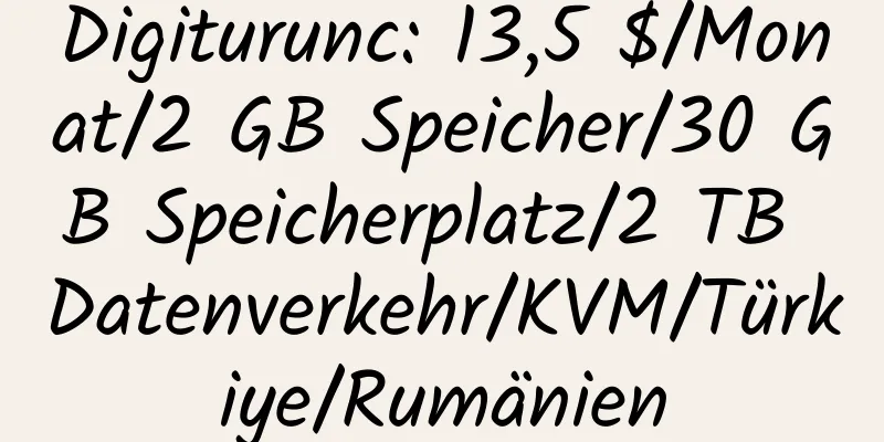 Digiturunc: 13,5 $/Monat/2 GB Speicher/30 GB Speicherplatz/2 TB Datenverkehr/KVM/Türkiye/Rumänien