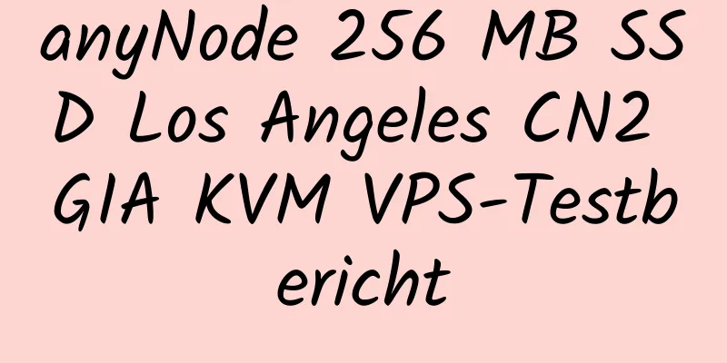 anyNode 256 MB SSD Los Angeles CN2 GIA KVM VPS-Testbericht