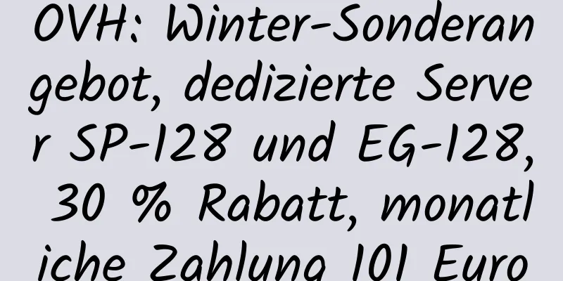 OVH: Winter-Sonderangebot, dedizierte Server SP-128 und EG-128, 30 % Rabatt, monatliche Zahlung 101 Euro