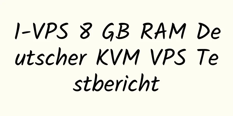 1-VPS 8 GB RAM Deutscher KVM VPS Testbericht