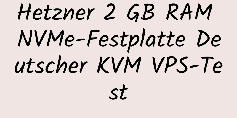 Hetzner 2 GB RAM NVMe-Festplatte Deutscher KVM VPS-Test