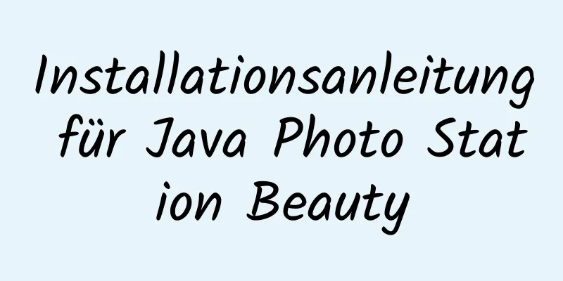 Installationsanleitung für Java Photo Station Beauty