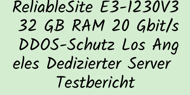 ReliableSite E3-1230V3 32 GB RAM 20 Gbit/s DDOS-Schutz Los Angeles Dedizierter Server Testbericht