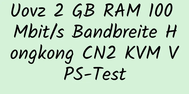 Uovz 2 GB RAM 100 Mbit/s Bandbreite Hongkong CN2 KVM VPS-Test