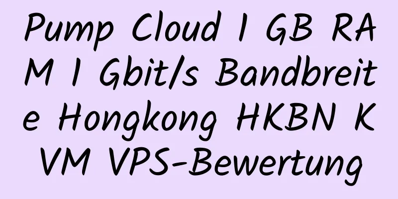 Pump Cloud 1 GB RAM 1 Gbit/s Bandbreite Hongkong HKBN KVM VPS-Bewertung