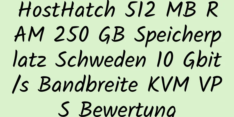 HostHatch 512 MB RAM 250 GB Speicherplatz Schweden 10 Gbit/s Bandbreite KVM VPS Bewertung