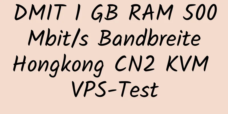 DMIT 1 GB RAM 500 Mbit/s Bandbreite Hongkong CN2 KVM VPS-Test