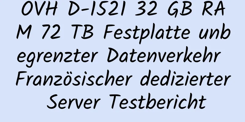 OVH D-1521 32 GB RAM 72 TB Festplatte unbegrenzter Datenverkehr Französischer dedizierter Server Testbericht