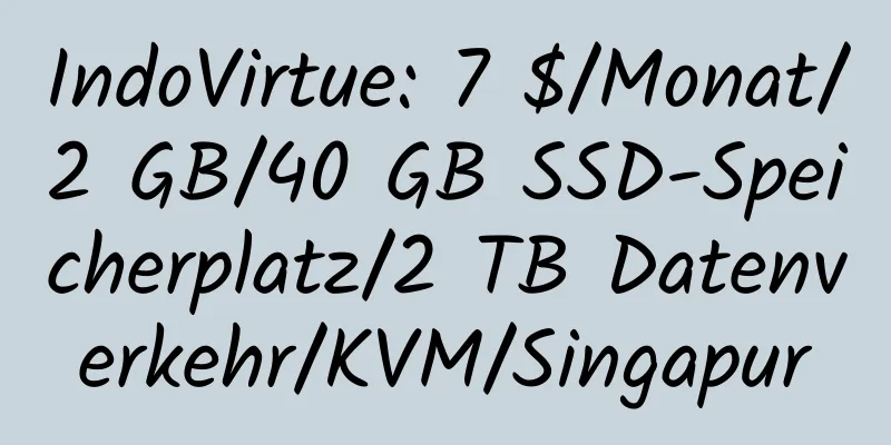 IndoVirtue: 7 $/Monat/2 GB/40 GB SSD-Speicherplatz/2 TB Datenverkehr/KVM/Singapur