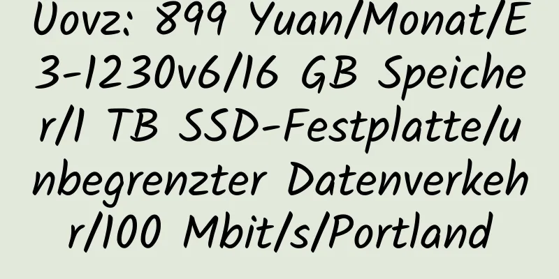 Uovz: 899 Yuan/Monat/E3-1230v6/16 GB Speicher/1 TB SSD-Festplatte/unbegrenzter Datenverkehr/100 Mbit/s/Portland