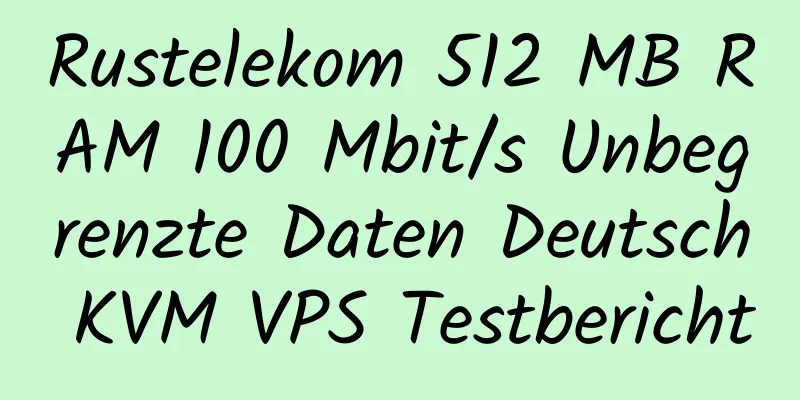 Rustelekom 512 MB RAM 100 Mbit/s Unbegrenzte Daten Deutsch KVM VPS Testbericht