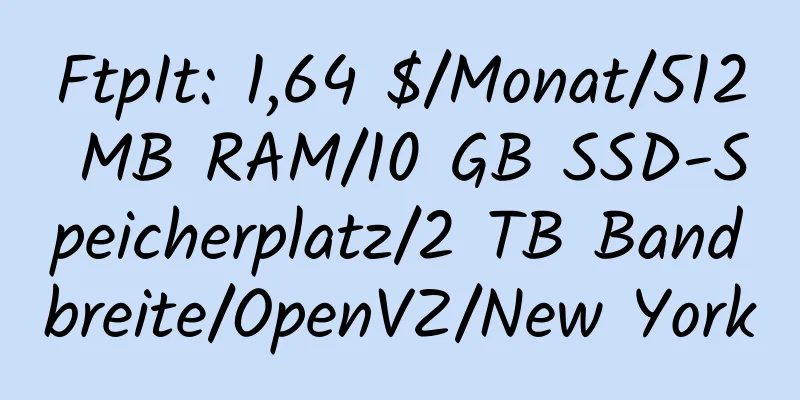 FtpIt: 1,64 $/Monat/512 MB RAM/10 GB SSD-Speicherplatz/2 TB Bandbreite/OpenVZ/New York