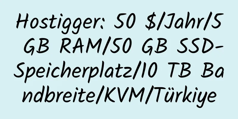 Hostigger: 50 $/Jahr/5 GB RAM/50 GB SSD-Speicherplatz/10 TB Bandbreite/KVM/Türkiye