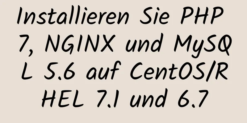 Installieren Sie PHP 7, NGINX und MySQL 5.6 auf CentOS/RHEL 7.1 und 6.7