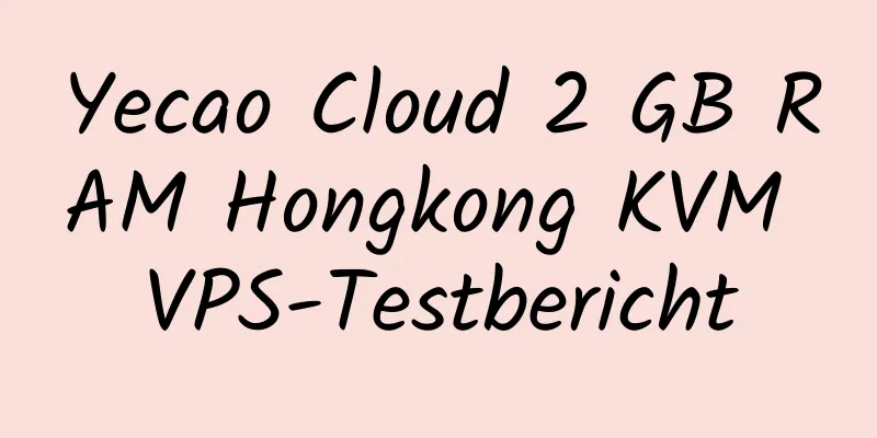 Yecao Cloud 2 GB RAM Hongkong KVM VPS-Testbericht