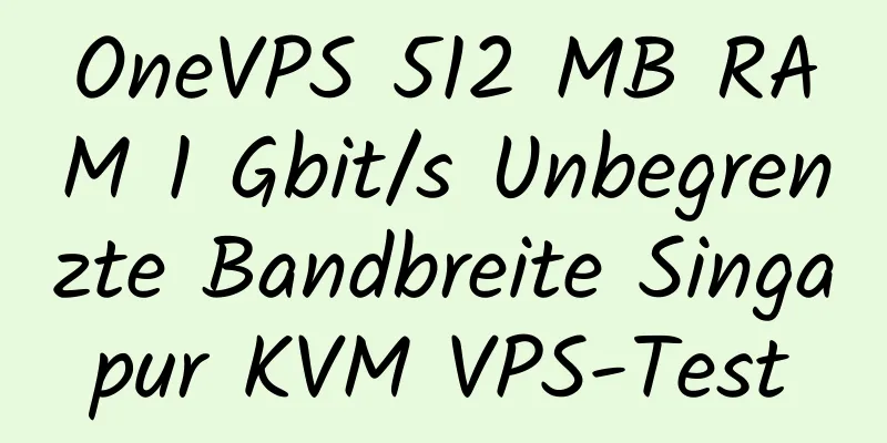 OneVPS 512 MB RAM 1 Gbit/s Unbegrenzte Bandbreite Singapur KVM VPS-Test