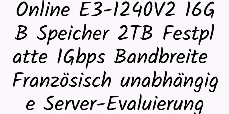 Online E3-1240V2 16GB Speicher 2TB Festplatte 1Gbps Bandbreite Französisch unabhängige Server-Evaluierung