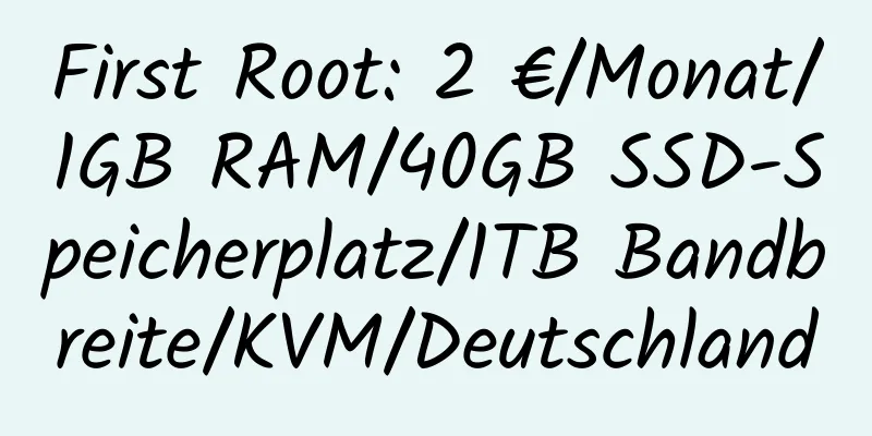 First Root: 2 €/Monat/1GB RAM/40GB SSD-Speicherplatz/1TB Bandbreite/KVM/Deutschland