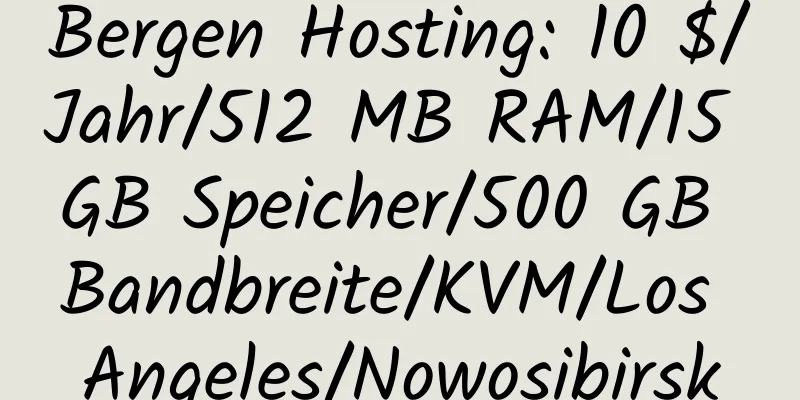 Bergen Hosting: 10 $/Jahr/512 MB RAM/15 GB Speicher/500 GB Bandbreite/KVM/Los Angeles/Nowosibirsk